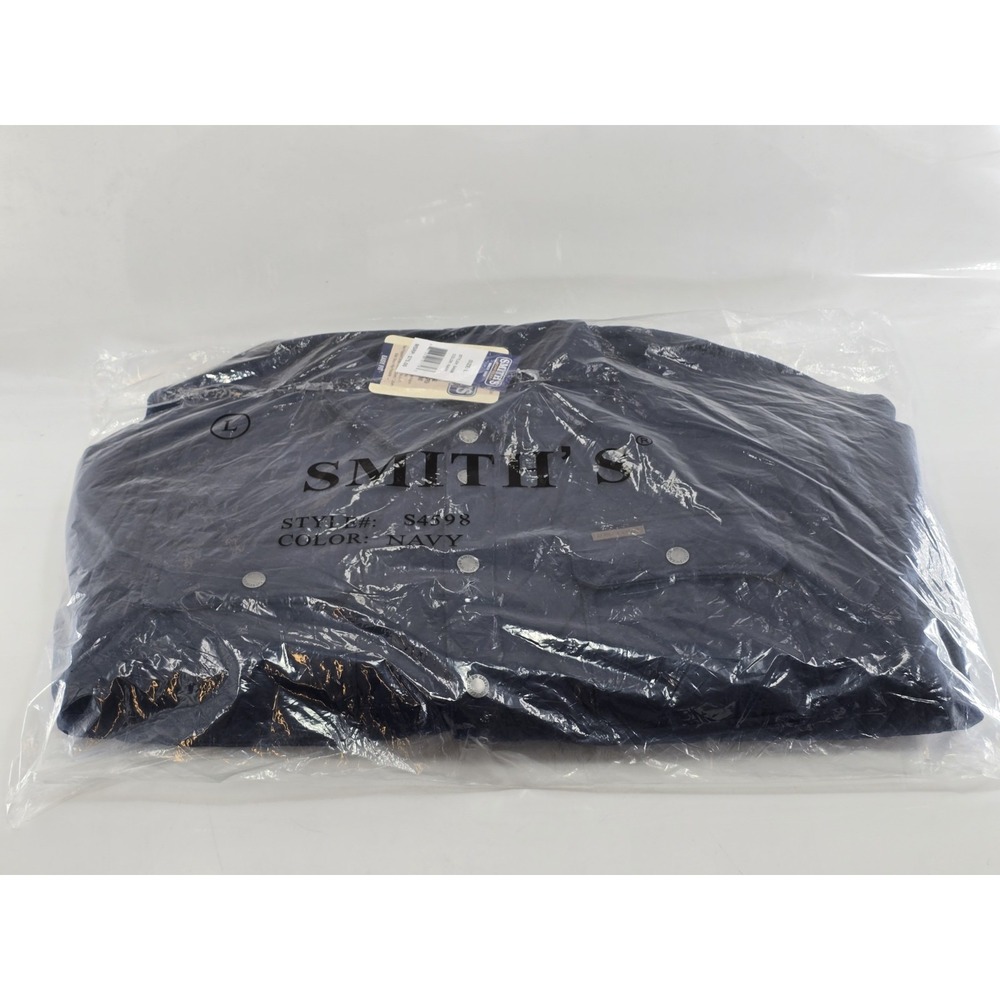 NWT $75 Smith's Workwear Snap Closure Diamond Quilted Knit Jacket‎ Sz L Navy